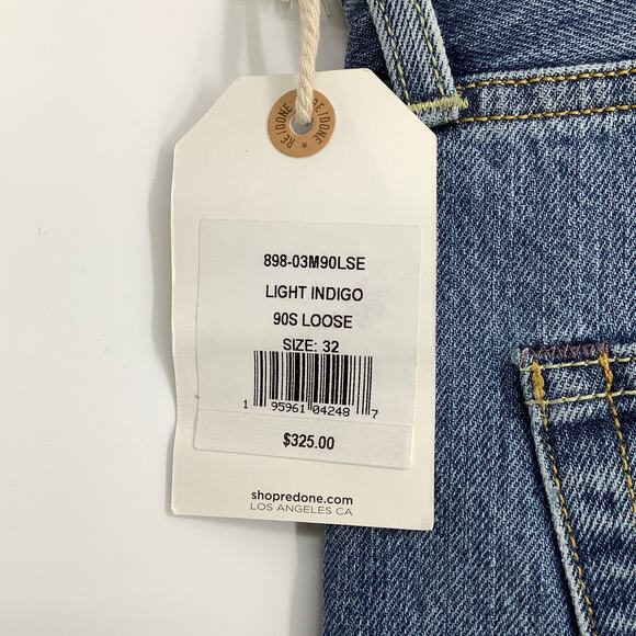 NEW! RE/DONE Size 32 90s Loose Light Indigo Denim Jeans $325 msrp G18-9 - Picture 5 of 8